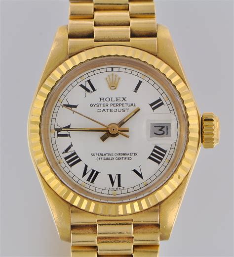 rolex ladies 18k gold|Rolex lady datejust 18k gold.